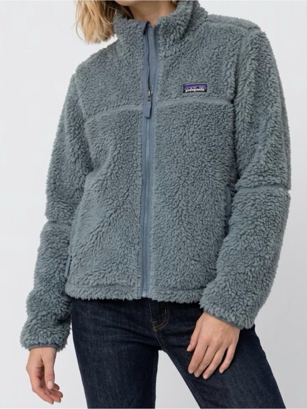 Patagonia Women's Sage light green Teddy Fleece Jacket - Full Zip